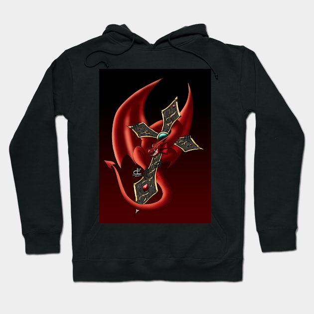 Red Dragon Guarding A Holy Treasure Hoodie by DustinEatonWorks